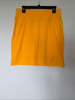Bright Yellow Athletic Mini Skirt with Stretch Waistband